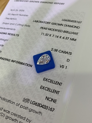 खरीदें 2.38CT D VS1 2EX सिंथेटिक हीरे प्रयोगशाला हीरे मोती के आकार online manufacture