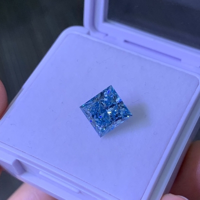 खरीदें 3.2CT फैंसी तीव्र नीला VS1 2EX सीवीडी लैब बढ़ी हुई हीरा राजकुमारी कट online manufacture