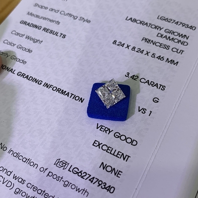 खरीदें 3.42CT G VS1 EX VG सीवीडी लैब बढ़ी हुई हीरे राजकुमारी कट OEM ODM online manufacture