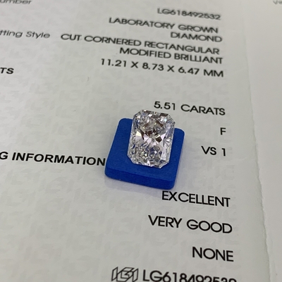 खरीदें 5.51ct Radiant Cut Lab Grown Diamond CVD F VS1 EX VG N IGI LG618492532 online manufacture