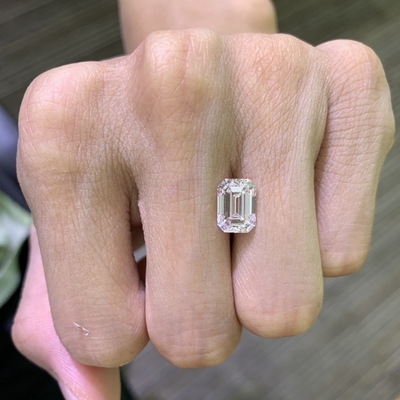 3.52CT पन्ना कट हीरा प्रयोगशाला में उगाया वीवीएस2 स्पष्टता ई रंग
