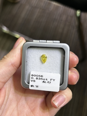 0.83ct लैब मेक येलो डायमंड्स पीर कट सीवीडी फैंसी येलो लॉस वीएस डायमंड